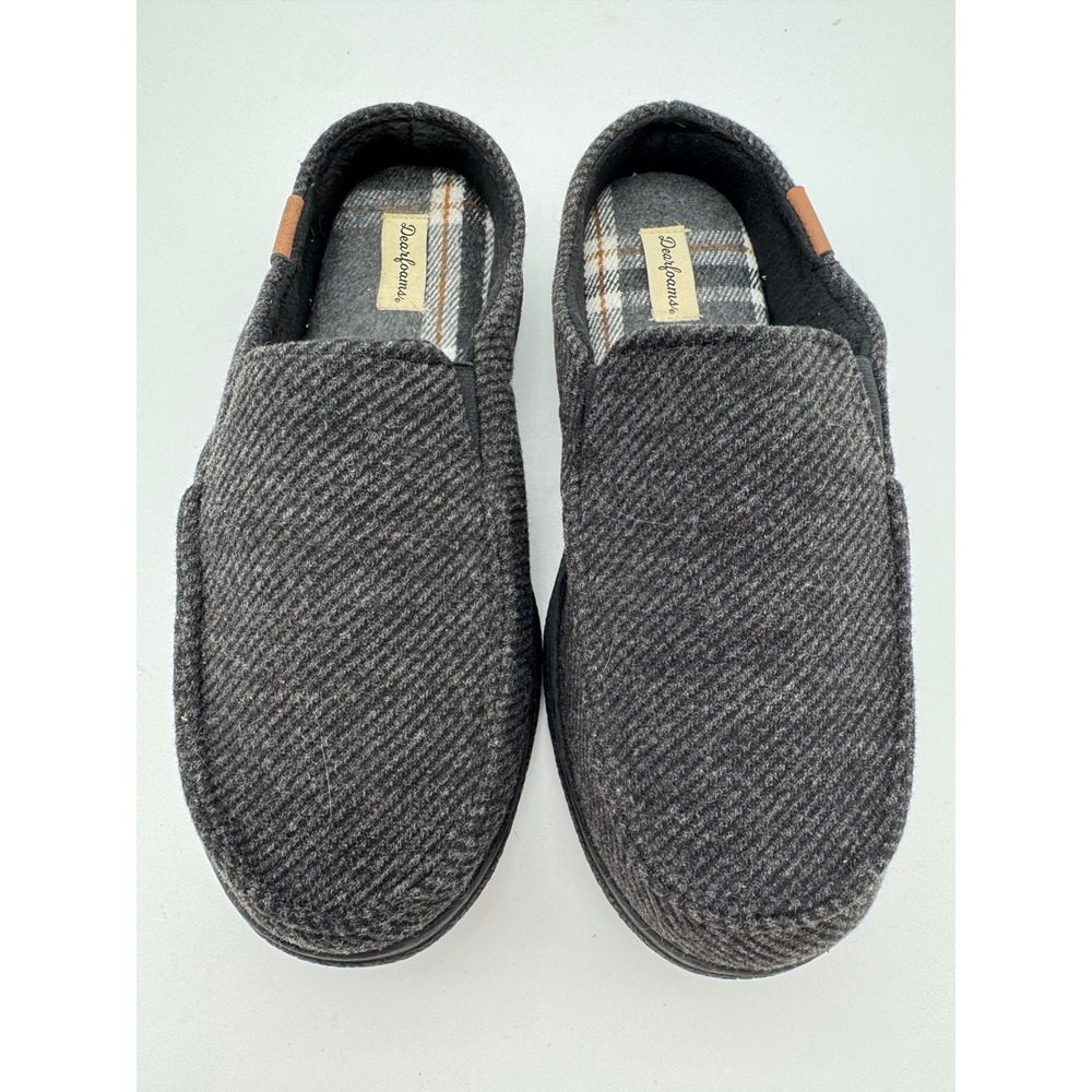 Dearfoams Men's Slippers Black Memory Foam Size 11-12 Slip On Comfort - Picture 4 of 7